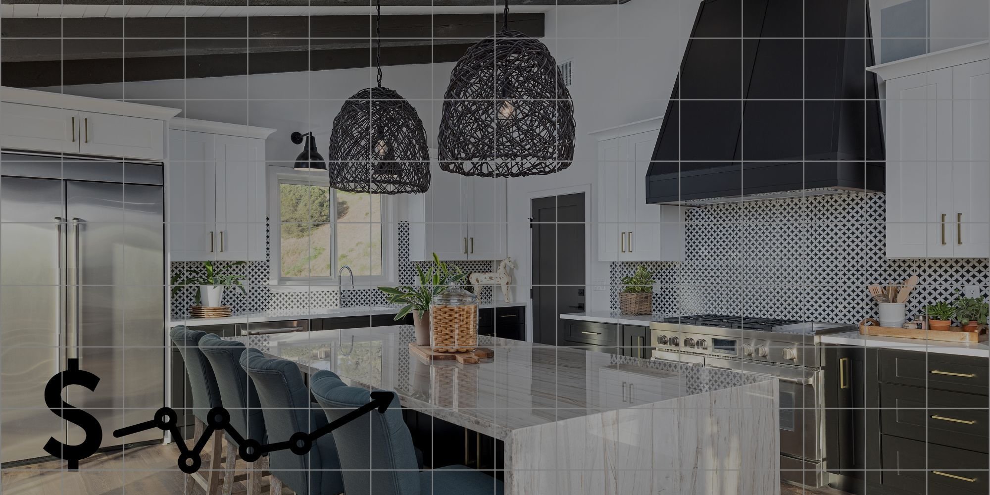 Stylish San Antonio kitchen remodel with custom cabinetry and patterned tile backsplash by Wade Caldwell Construction