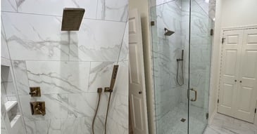 Luxury bathroom remodel in San Antonio by Wade Caldwell Construction with spa-inspired shower design