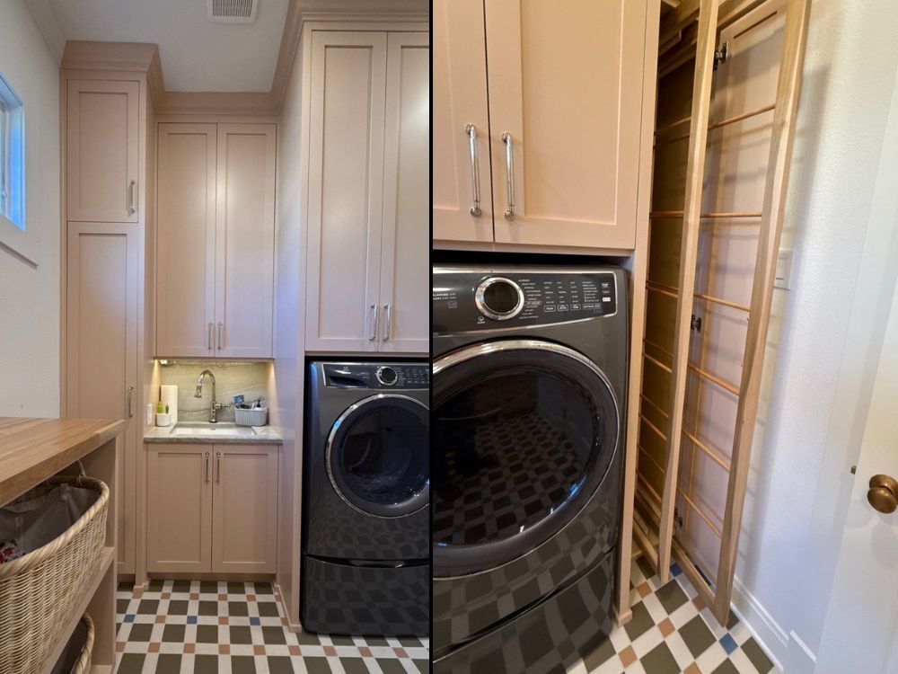 Alamo Heights laundry room featuring built-in sink and storage by Wade Caldwell Construction Alamo Heights laundry room featuring built-in sink and storage by Wade Caldwell Construction